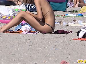 stunning bare-breasted teens amateur Beach voyeur Close Up